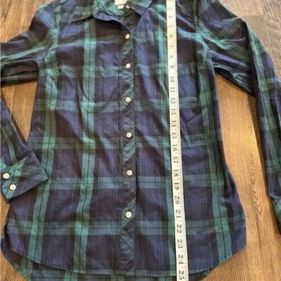 *EUC* Vineyard Vines Women's Blue Green Plaid Long Sleeve Shirt Size 00 - Picture 5 of 8